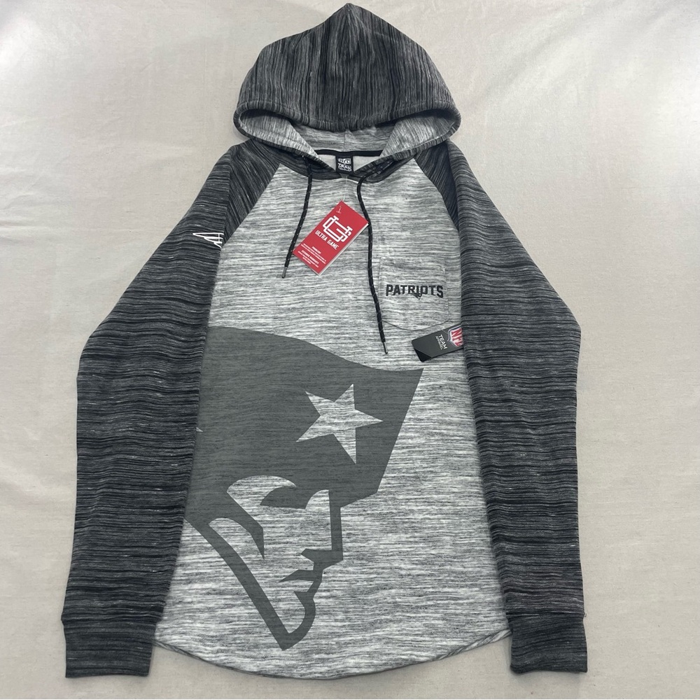 NWT Ultra game NFL New England Patriots Mens Fleece Hoodie Pullover Sweatshirt